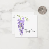 Paarse Wisteria Gepersonaliseerd Dank u wel Notitiekaartje (Voorkant / Achterkant in situ)