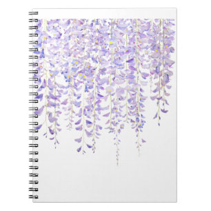 paarse wisteria in bloom waterverf 2021 notitieboek