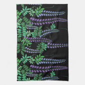 Paarse Wisteria Japans Floral Kimono Theedoek (Verticaal)