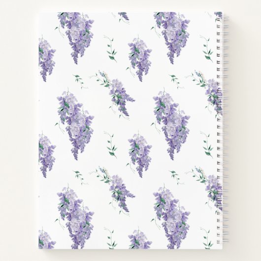 Paarse Wisteria Memorial begrafenis gastenboek Notitieboek (Achterkant)