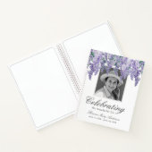 Paarse Wisteria Memorial begrafenis gastenboek Notitieboek (Binnen)
