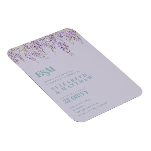 Paarse Wisteria Sage Floral Garden Wedding Magneet (Rechterzijde)
