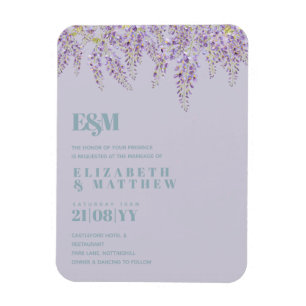 Paarse Wisteria Sage Floral Garden Wedding Magneet
