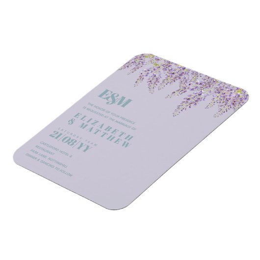 Paarse Wisteria Sage Floral Garden Wedding Magneet (Linkerzijde)