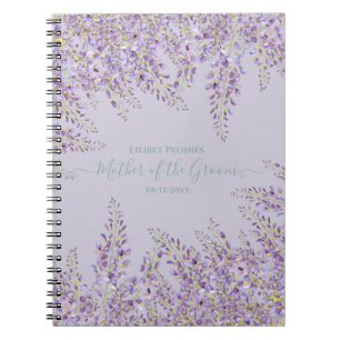 Paarse Wisteria Sage Floral Garden Wedding Notitieboek