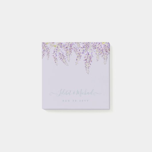 Paarse Wisteria Salie Bloem Tuin Bruiloft Post-it® Notes (Voorkant)