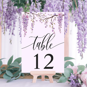 Paarse Wisteria Tak Waterverf Bruiloft Kaart