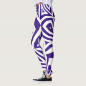 Paarse Wit Abstract Zebra Print Vrouwen Leggings (Links)