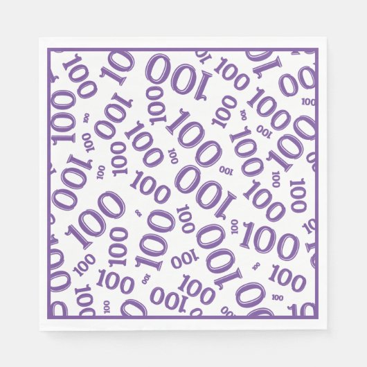 Paarse/witte 100 random number pattern servet (Voorkant)