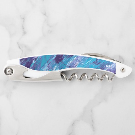 Paarse witte Aqua Kurkentrekker (Voorkant)