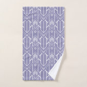 Paarse witte Art Deco Patroon Bad Handdoek (Handdoek)