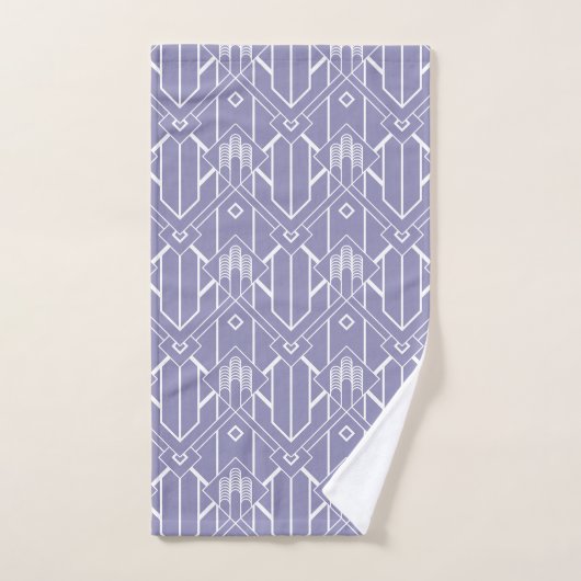 Paarse witte Art Deco Patroon Bad Handdoek (Handdoek)