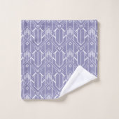 Paarse witte Art Deco Patroon Bad Handdoek (Wasdoekje)