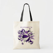 paarse witte basketballen sterren meisjes naam tote bag (Voorkant)