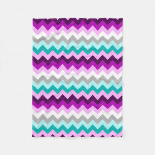 Paarse witte Blauwgroen Chevrons kleine fleece dek Deken