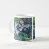 Paarse witte bloem Mok (Voorkant links)