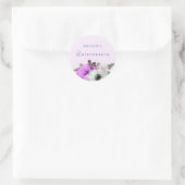  Paarse witte bloem Quinceanera Sticker (Tas)