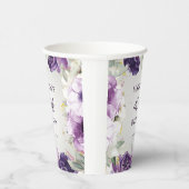 Paarse Witte Bloemen 40e Verjaardag Papieren Bekers (Rechts)