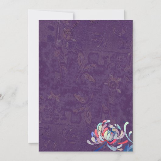 Paarse Witte Bloemen 45e Verjaardagsfeest Kaart (Achterkant)