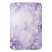 Paarse witte bloemen badmat (Voorkant Verticaal)