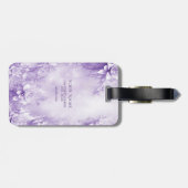 Paarse witte bloemen Bagagelabel (Achterkant horizontaal)