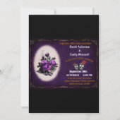 Paarse Witte Bloemen Gotische Schedel Halloween Hu Kaart (Voorkant)