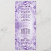 Paarse witte bloemen huwelijksprogramma programma (Achterkant)