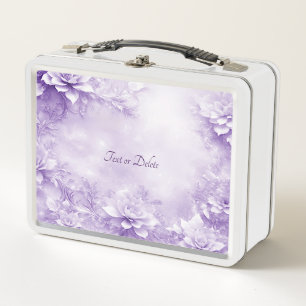Paarse Witte Bloemen Lunchbox