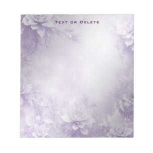 Paarse witte bloemen Notitieblok