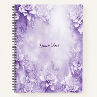 Paarse Witte Bloemen Notitieboek