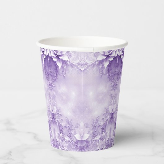 Paarse witte bloemen papieren bekers (Rechts)