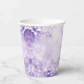Paarse witte bloemen papieren bekers (Voorkant)