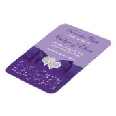Paarse Witte Bloemen Save Date Magnet Magneet (Linkerzijde)