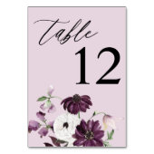 Paarse & Witte Bloemen Tafelnummer - Lavendel (Achterkant)