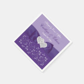 Paarse, Witte Bloemen Trouwpapier servetten (Hoek)