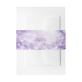 Paarse Witte Bloemen Uitnodiging Buikband Uitnodigingen Wikkel