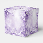 Paarse witte bloesems voorkeursdoos bedankdoosjes (Achterkant)