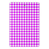 Paarse Witte Checker Diamantpatroon Mini Klembord (Achterkant)