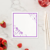 Paarse & Witte Dragonfly pointillisme Custom Servetten (Insitu)