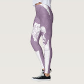 Paarse, witte en graffiti-foto leggings (Links)
