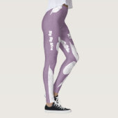Paarse, witte en graffiti-foto leggings (Rechts)