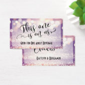 Paarse, witte en Oranje Glitter Bokeh Drink Ticket Visitekaartjes (Bureau)