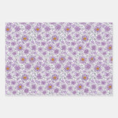 Paarse Witte Flora Modern Art inpakpapier (Voorkant 2)