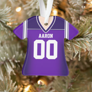 Paarse-Witte Football Jersey Ornament