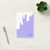 Paarse Witte Frosting Strooisel Uw Naam Post-it® Notes (Kantoor)