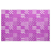 Paarse Witte Gemengde Patchwork Ontwerp Stof (Fat Quarter)