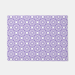 Paarse Witte Geometrische Naadloos Patroon Deurmat