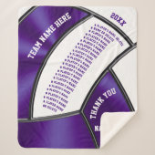 Paarse, witte gepersonaliseerde volleybal coach ge sherpa deken (Voorkant)