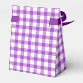 Paarse witte gingham patroon dank u geschenkdoos bedankdoosjes (Achterkant)