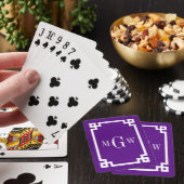 Paarse witte Griekse sleutel #2 ingelijst 3 Init M Pokerkaarten (Insitu)